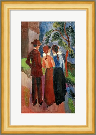 Framed Promenade Of Three People II, 1914 Print