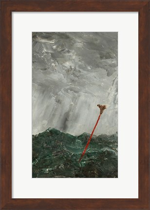 Framed Stormy Sea  Red Stick, 1892 Print