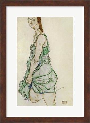 Framed Standing Woman In Green Shirt, 1914 Print