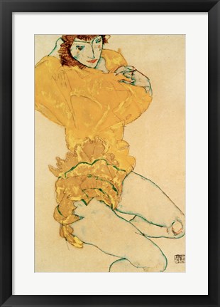 Framed Woman Undressing, 1914 Print