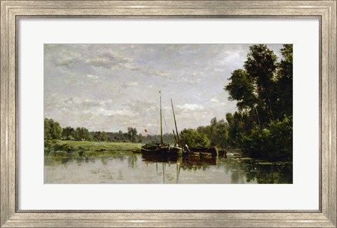 Framed Barges, 1865 Print