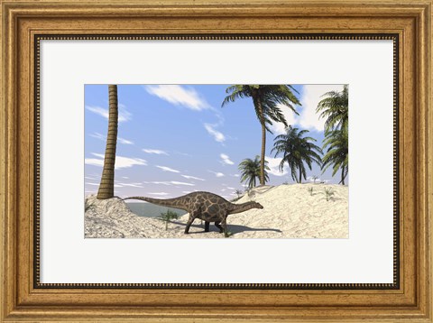 Framed Dicraeosaurus in a Prehistoric Environment Print