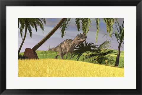 Framed Ceratosaurus Hunting Print