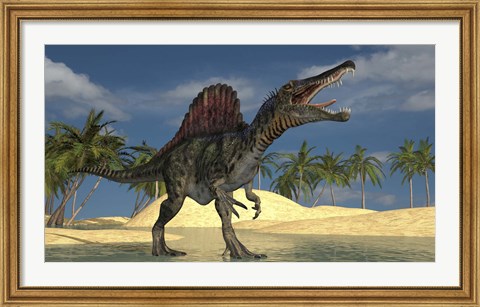Framed Spinosaurus Hunting for its Next Meal Print