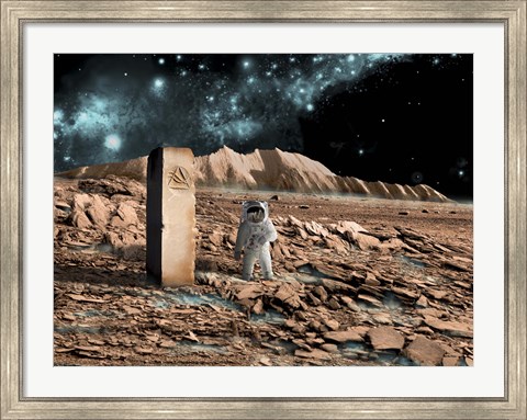 Framed Astronaut on an Alien World Print