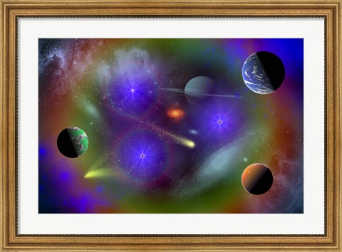Framed Conceptual Image of Outer Space Print