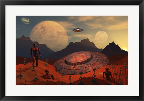 Framed Alien Flying Saucer Print