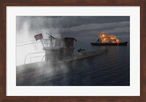 Framed German U-Boat Print