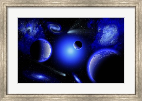 Framed Blue Stars Print