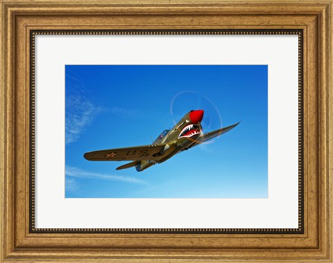 Framed P-40E Warhawk Print