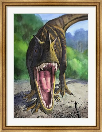 Framed Ceratosaurus Dentisulcatus Print