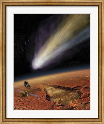 Framed 2014 Comet over Aromatum, Mars Print