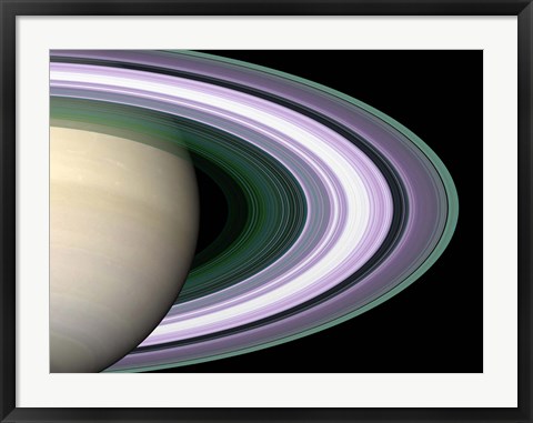 Framed Saturn&#39;s Rings Print
