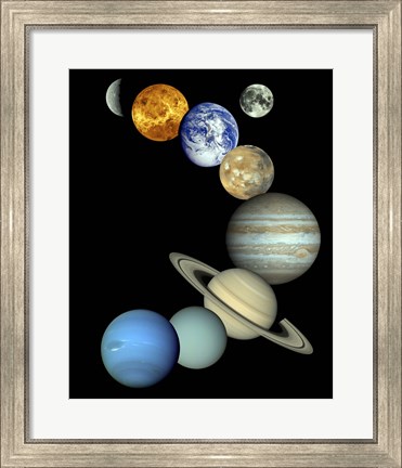 Framed Solar System Montage Print