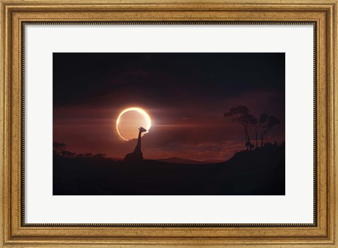 Framed Solar Eclipse over Africa Print