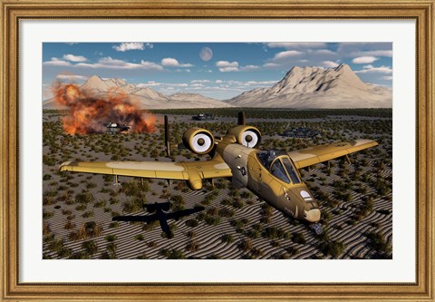 Framed American A-10 Thunderbolt Print