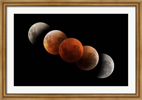 Framed Composite of Lunar Eclipse Print