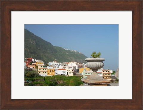 Framed Sea Coast Village, Tenerife, Canary Islands, Spain Print