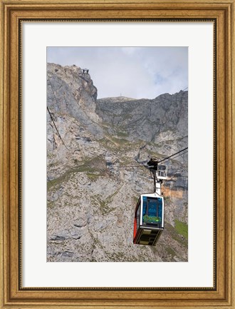 Framed Tram, Picos de Europa at Fuente De, Spain Print