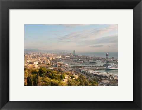 Framed View of Barcelona from Mirador del Alcade, Barcelona, Spain Print