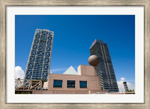 Framed Hotel Arts and Mapfre Tower, Olympic Harbor, Barcelona, Spain Print