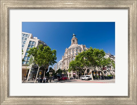 Framed Passeig de Gracia, Barcelona, Spain Print