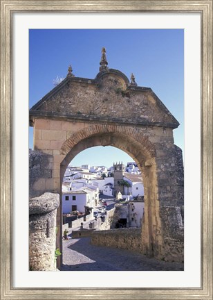 Framed Entry to Jewish Quarter, Puerta de la Exijara, Ronda, Spain Print