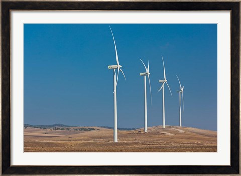 Framed Spain, Vejer de la Frontera area, Modern Windmills Print