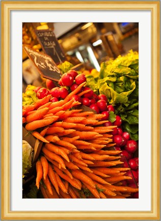 Framed Carrots, Central Market, Malaga, Spain Print