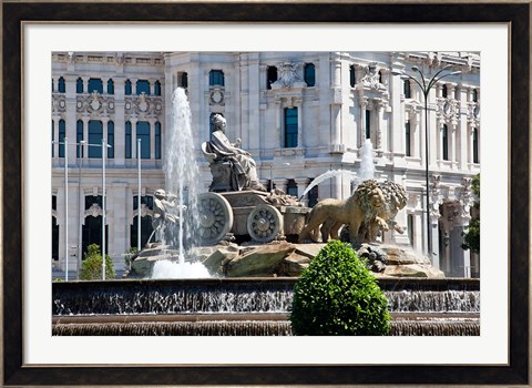 Framed Spain, Madrid Plaza de Cibeles with Fuente de Cibele Print