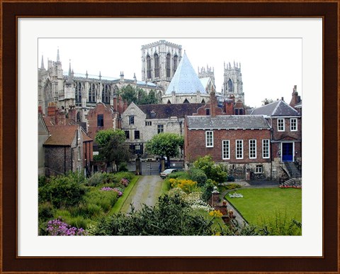 Framed Houses and Cathedral in Bath, England Print