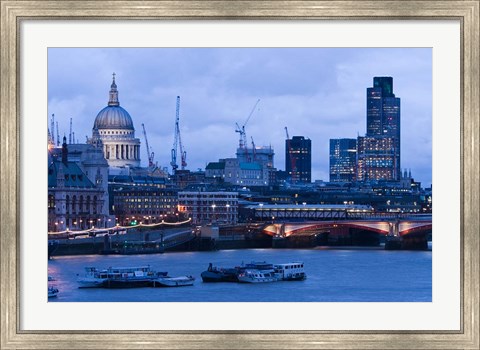 Framed View of Thames River, London, England Print