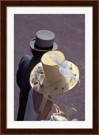 Framed Man and woman wearing hats, Royal Ascot, London, England Print