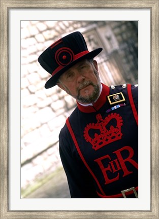 Framed Beefeater at the Tower of London, London, England Print