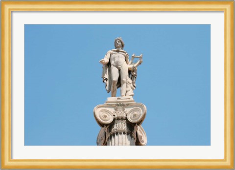 Framed Greek Mythology, Apollo Statue at Athens Academy, Greece Print