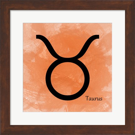 Framed Taurus - Orange Print