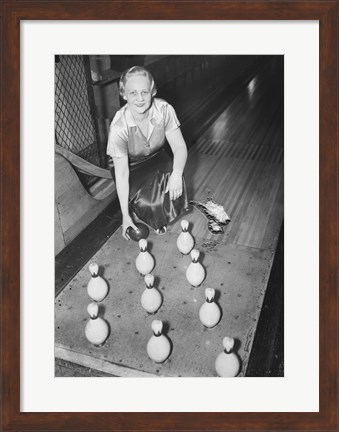 Framed Bowling Alley, 1936 Print