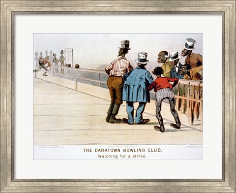 Framed Darktown Bowling Club: Watching for a Strike Print