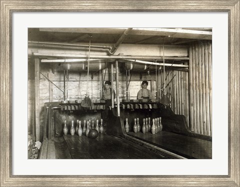 Framed Bowling Alley Employees, New York Print