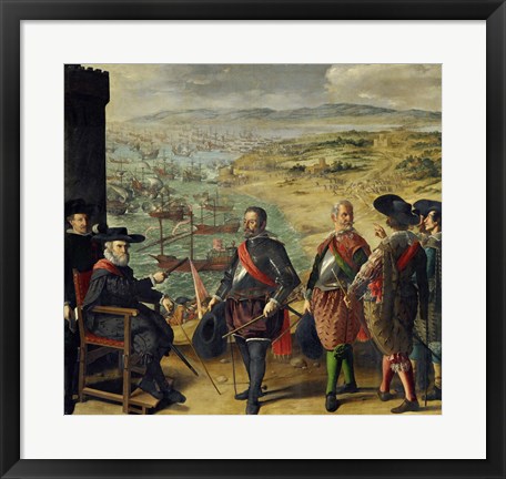Framed Defense of Cadiz Against the English (1625) Print