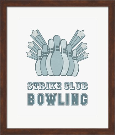 Framed Strike Club Bowling Print