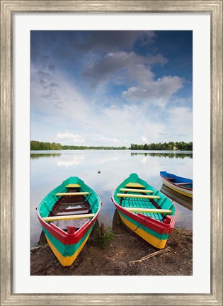 Framed Lake Luka, Trakai Historical National Park, Trakai, Lithuania Print