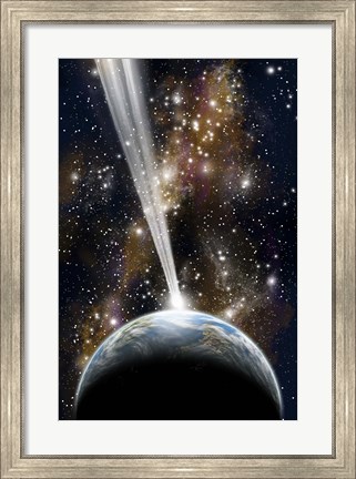 Framed Planet on Collision with a Comet Print