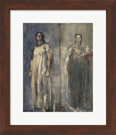 Framed Two Studies Of A Young Woman From Trastevere, Rome, 1858 Print