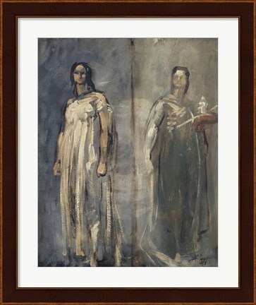 Framed Two Studies Of A Young Woman From Trastevere, Rome, 1858 Print