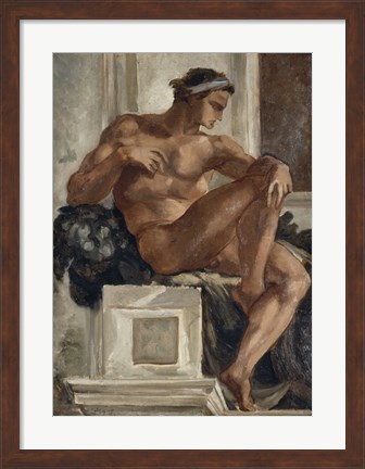 Framed Ignudo, After Michelangelo, 1858-1860 Print