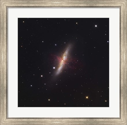 Framed Messier 82, a starburst galaxy in the Constellation Ursa Major Print