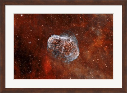 Framed Crescent Nebula with Soap-Bubble Nebula I Print