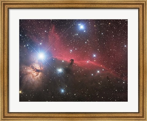 Framed Horsehead Nebula and Flame Nebula in Orion Print