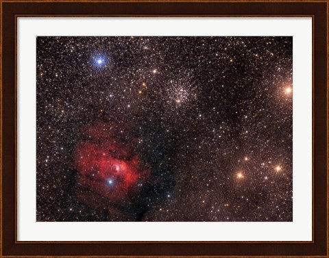 Framed Bubble Nebula, an emission Nebula in Cassiopeia Print